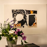 "Stalemate" - Original Mixed Media in black by Bethania Lima