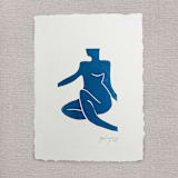 "Lady in Blue" - Original Mixed Media in blue by Maja Cunningham