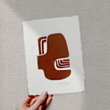 "speak up" - Original Mixed Media in brown by Maja Cunningham