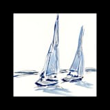 "Stand on the deck and give thanks..." - Original Mixed Media in blue by Golden Lines and Silver Linings