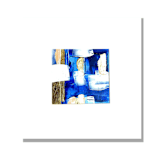 "Gold Foil Abstract Coastal Blue - Marine Abstract II" - Original Mixed Media in blue by Johanne Dziemian
