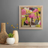 "Pink in Suspension" - Original Mixed Media in multicolorassorted-colors by CONNIE COLLUM