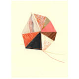 "Stitched Geode 6" - Original Mixed Media in pink by christy dehoog johnson