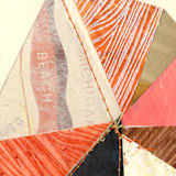 "Stitched Geode 6" - Original Mixed Media in pink by christy dehoog johnson