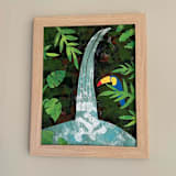 "Enchanted Cascade" - Original Mixed Media in blue by Summer Tali Hilty