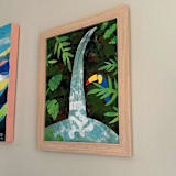 "Enchanted Cascade" - Original Mixed Media in blue by Summer Tali Hilty