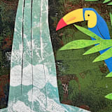 "Enchanted Cascade" - Original Mixed Media in blue by Summer Tali Hilty