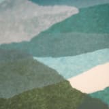 "mountainous haze one" - Original Mixed Media in blue by Carrie Moradi