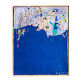 "Blue Horizon" - Original Mixed Media in blue by Jessalin Beutler
