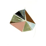 "Stitched Geode 7" - Original Mixed Media in brown by christy dehoog johnson