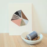 "Stitched Geode 7" - Original Mixed Media in brown by christy dehoog johnson