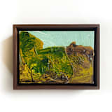 "Fields Set of 2 Mini Paintings" - Original Mixed Media in brown by Jessalin Beutler