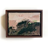 "Fields Set of 2 Mini Paintings" - Original Mixed Media in brown by Jessalin Beutler