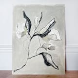 "Botanical scribble in black and white" - Original Mixed Media in black by Lucrecia Caporale