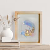 "For Color's Sake #12" - Original Mixed Media in blue by Christine Olmstead