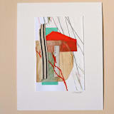 "Fault Lines" - Original Mixed Media in red by Morgan Kendall