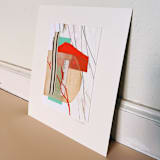 "Fault Lines" - Original Mixed Media in red by Morgan Kendall