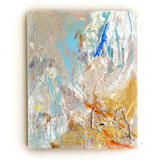 "First Sparks" - Original Mixed Media in beige by Jessalin Beutler