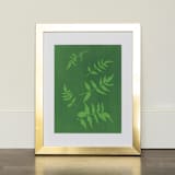 "Medallion Sprigs Original" - Original Mixed Media in green by Kamala Nahas