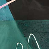 "The One About a Rolling Stone" - Original Mixed Media in green by Keren Toledano