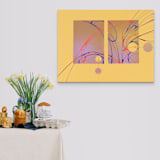 "ON 5" - Original Mixed Media in yellow by Nerea Azanza