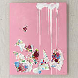"Arrow" - Original Mixed Media in pink by bari wieselman schulman