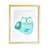 "Teal Owl" - Original Mixed Media in blue by AlisonJerry