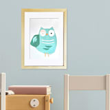 "Teal Owl" - Original Mixed Media in blue by AlisonJerry