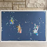 "a change of plans" - Original Mixed Media in multicolor by bari wieselman schulman