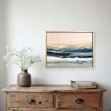 "Dusk Reflections Landscape" - Original Mixed Media in blue by Lara Eckerman