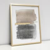 "Traces of Light No. 1 - Embellished Print" - Original Mixed Media in beige by Julia Contacessi