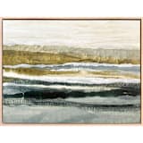 "Distant Glow Landscape" - Original Mixed Media in blue by Lara Eckerman