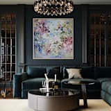 "You Taught Me to Wait for Spring - 40 x 40 inches" - Original Mixed Media in multicolor by Sarah Mankin