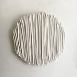"Linear on Round" - Original Mixed Media in white by Kimberly George