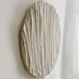 "Linear on Round" - Original Mixed Media in white by Kimberly George