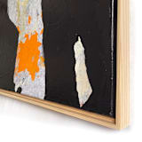 "Yellow Leaf Moon" - Original Mixed Media in black by Jessalin Beutler