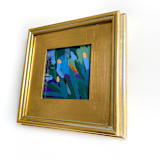 "Flowers In The Moonlight" - Original Mixed Media in blue by Jessalin Beutler
