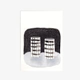 "Tea with Striped Long Cups" - Original Mixed Media in black by Danushka Abeygoda