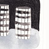 "Tea with Striped Long Cups" - Original Mixed Media in black by Danushka Abeygoda