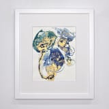 "Samba - Original" - Original Mixed Media in gold by Julia Contacessi
