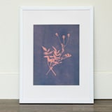 "Foraged IV Original" - Original Mixed Media in blue by Kamala Nahas