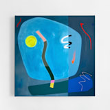 "Save It For a Rainy Day" - Original Mixed Media in blue by Keren Toledano