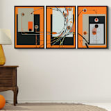 "Visión Monocular" - Original Mixed Media in orange by Nerea Azanza