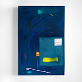 "Still Waters Run Deep" - Original Mixed Media in blue by Keren Toledano