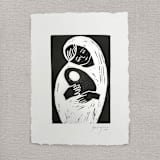 "Mother and child" - Original Mixed Media in black by Maja Cunningham