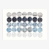 "Meditation Circles 03" - Original Mixed Media in blue by Danushka Abeygoda