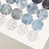 "Meditation Circles 03" - Original Mixed Media in blue by Danushka Abeygoda
