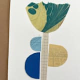 "Mod Tulip #5" - Original Mixed Media in blue by Morgan Kendall