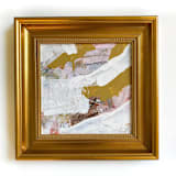 "Love Magnifies" - Original Mixed Media in beige by Jessalin Beutler