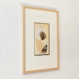 "Bookends IV" - Original Mixed Media in beige by Jennifer Daily